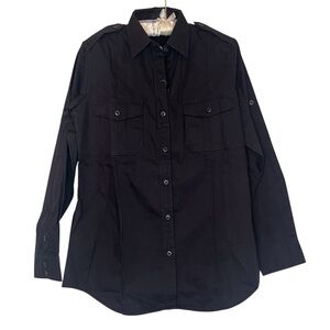 Galls Women's G-Flex Class B Convertible Sleeve Shirt Black 38 Long NWT Teflon